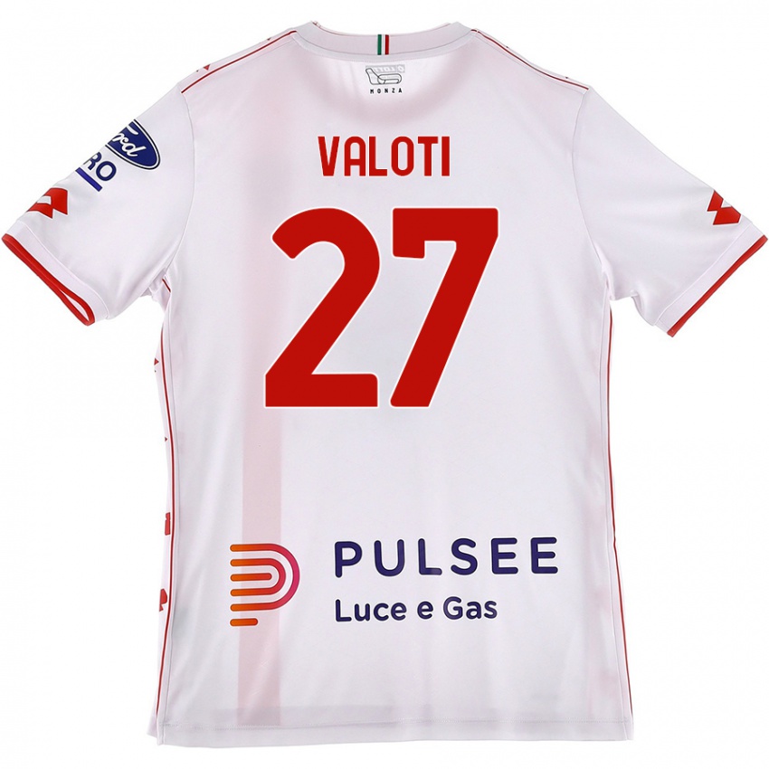 Niño Camiseta Mattia Valoti #27 Blanco Rojo 2ª Equipación 2024/25 La Camisa Argentina