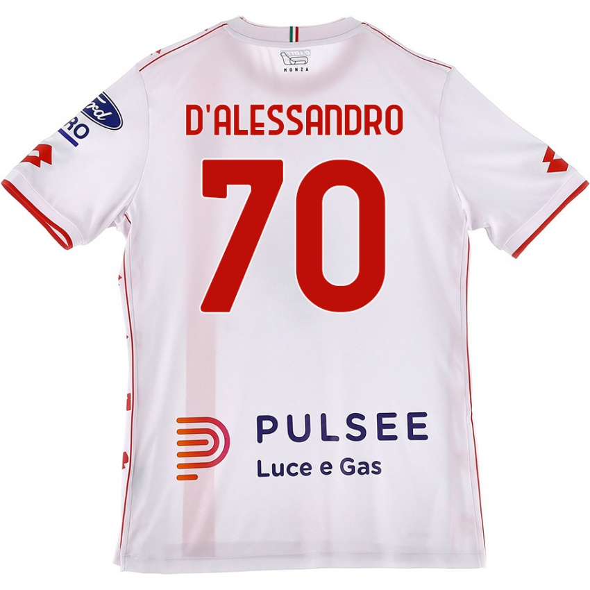 Niño Camiseta Marco D'alessandro #70 Blanco Rojo 2ª Equipación 2024/25 La Camisa Argentina