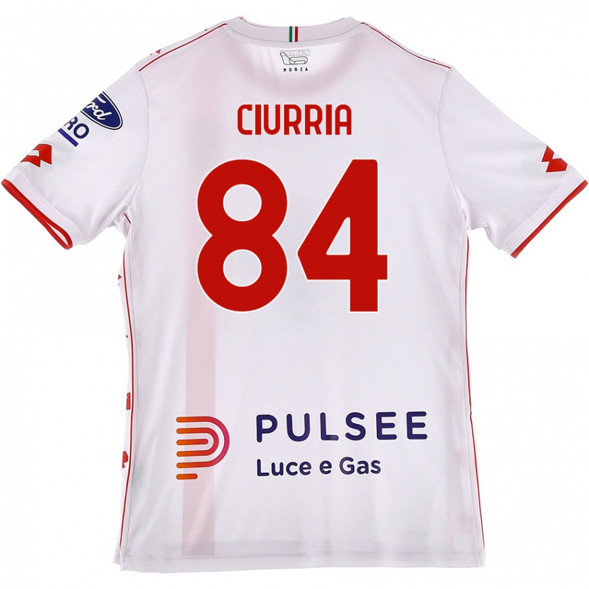 Niño Camiseta Patrick Ciurria #84 Blanco Rojo 2ª Equipación 2024/25 La Camisa Argentina