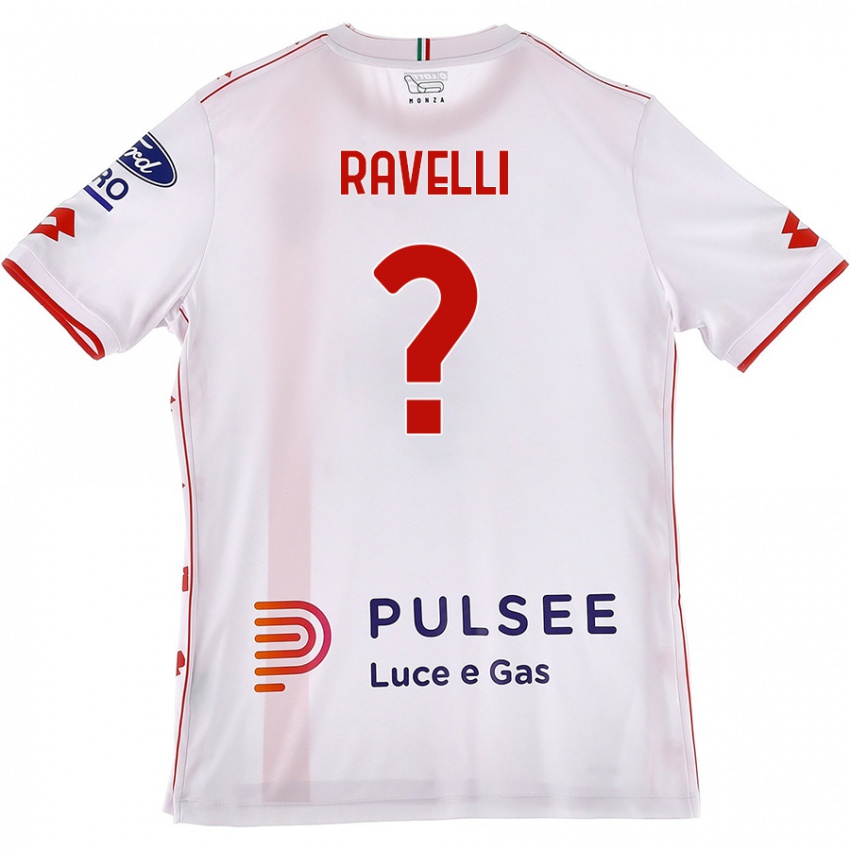 Niño Camiseta Etienne Ravelli #0 Blanco Rojo 2ª Equipación 2024/25 La Camisa Argentina