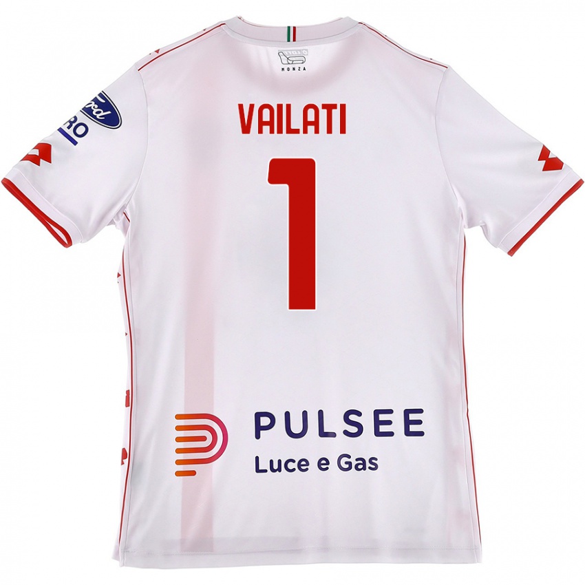 Niño Camiseta Andrea Vailati #1 Blanco Rojo 2ª Equipación 2024/25 La Camisa Argentina