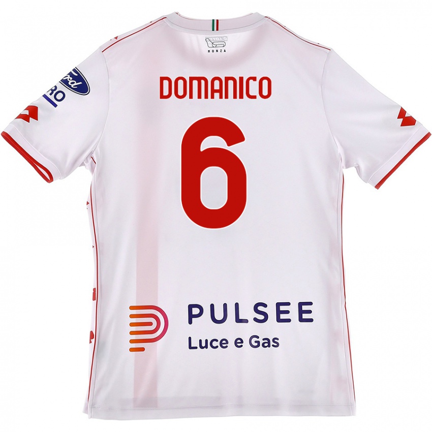 Niño Camiseta Saverio Domanico #6 Blanco Rojo 2ª Equipación 2024/25 La Camisa Argentina