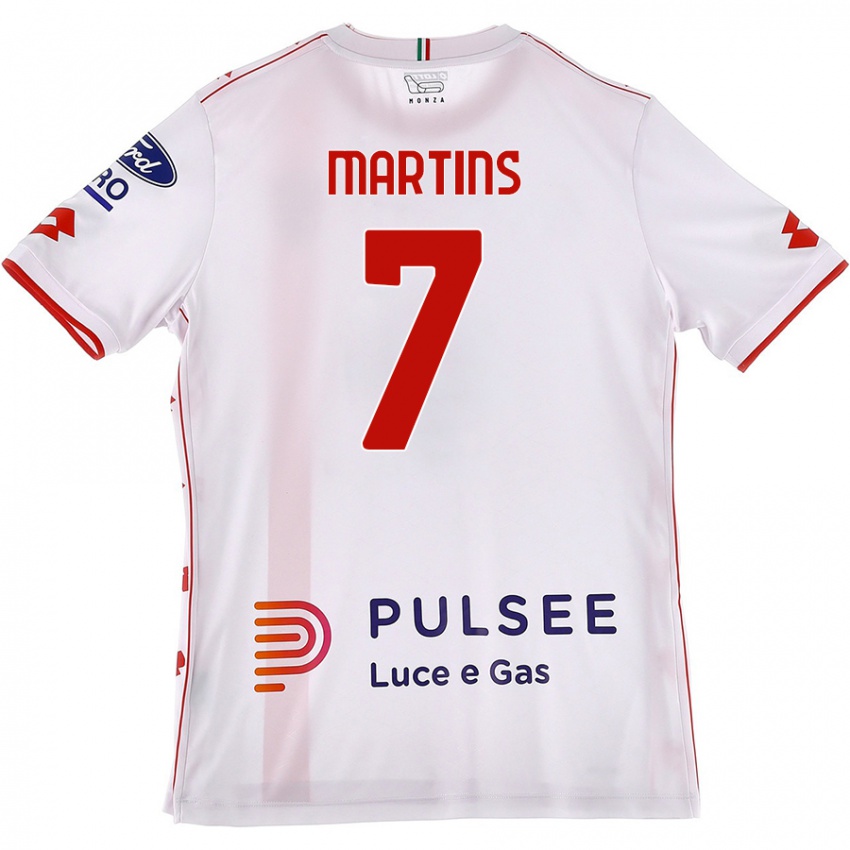 Niño Camiseta Kevin Martins #7 Blanco Rojo 2ª Equipación 2024/25 La Camisa Argentina