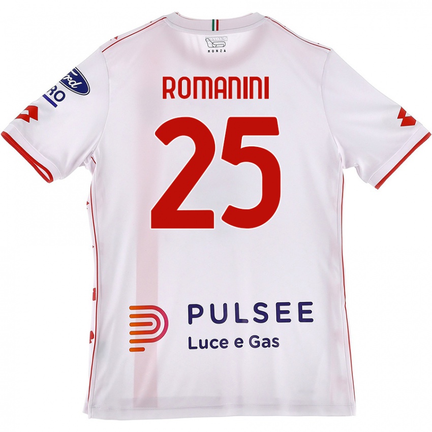 Niño Camiseta Andrea Romanini #25 Blanco Rojo 2ª Equipación 2024/25 La Camisa Argentina