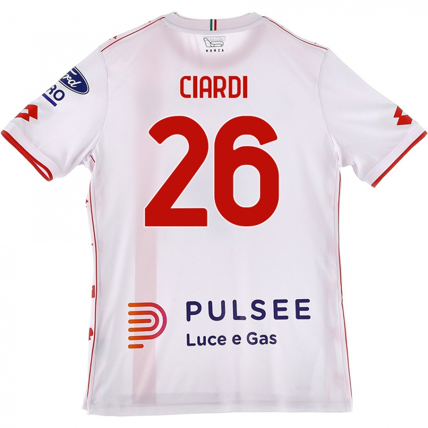 Niño Camiseta Tommaso Ciardi #26 Blanco Rojo 2ª Equipación 2024/25 La Camisa Argentina