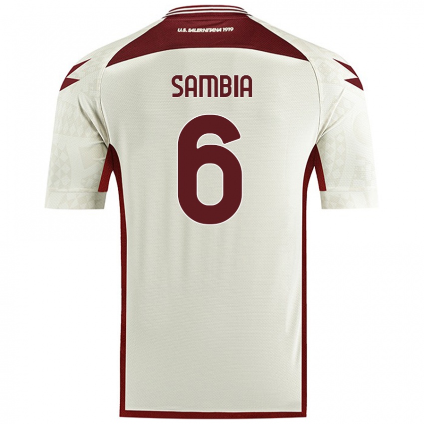 Niño Camiseta Junior Sambia #6 Color Crema 2ª Equipación 2024/25 La Camisa Argentina