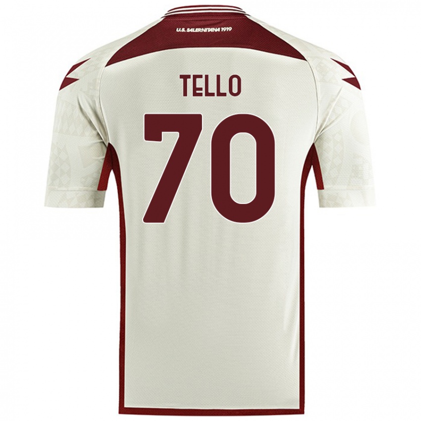 Niño Camiseta Andrés Tello #70 Color Crema 2ª Equipación 2024/25 La Camisa Argentina