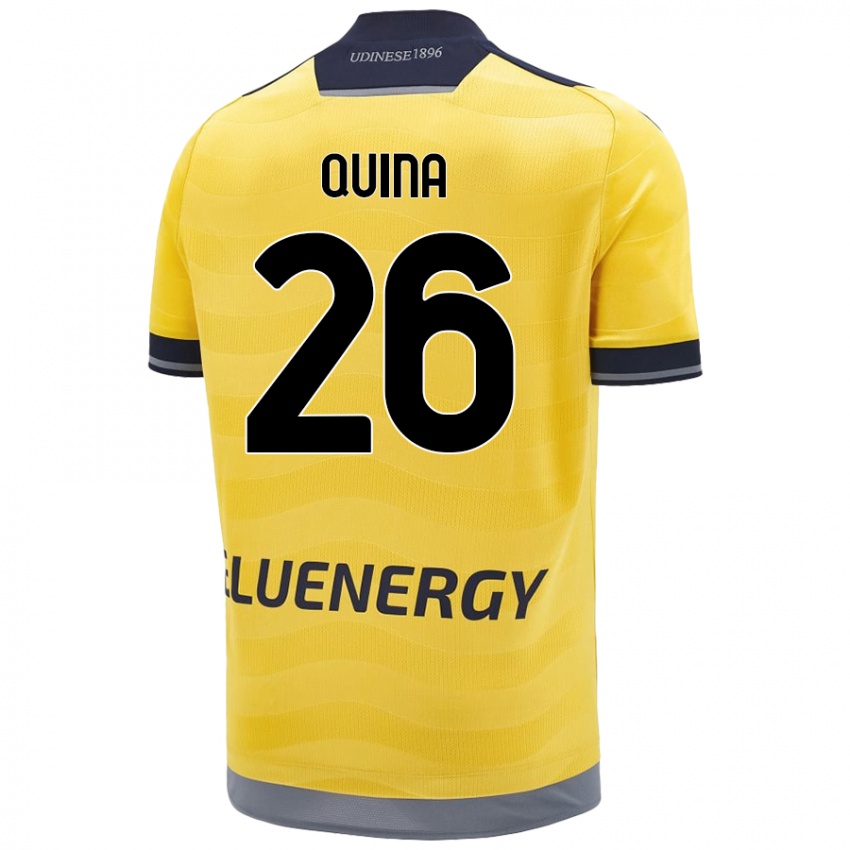 Niño Camiseta Domingos Quina #26 Dorado 2ª Equipación 2024/25 La Camisa Argentina