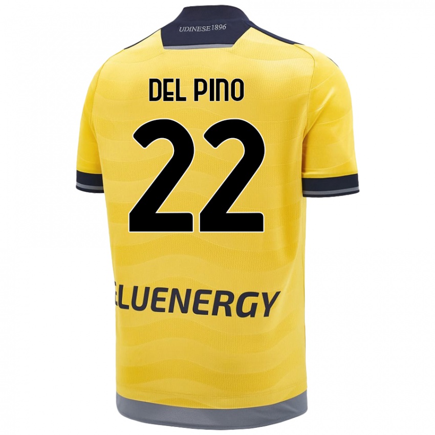 Niño Camiseta Lorenzo Del Pino #22 Dorado 2ª Equipación 2024/25 La Camisa Argentina