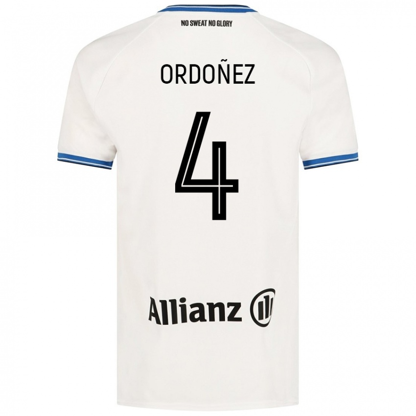 Niño Camiseta Joel Ordóñez #4 Blanco 2ª Equipación 2024/25 La Camisa Argentina