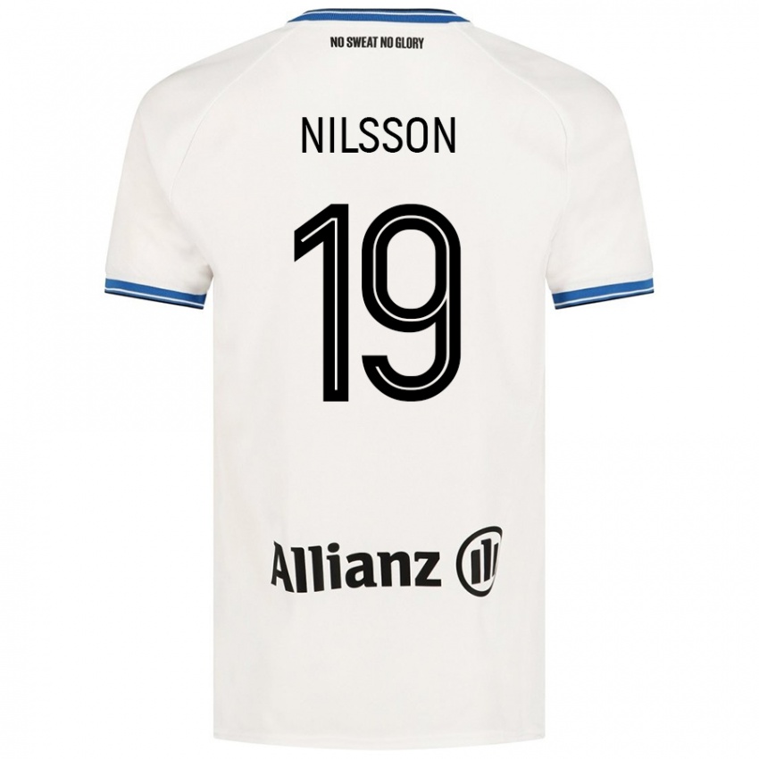 Niño Camiseta Gustaf Nilsson #19 Blanco 2ª Equipación 2024/25 La Camisa Argentina