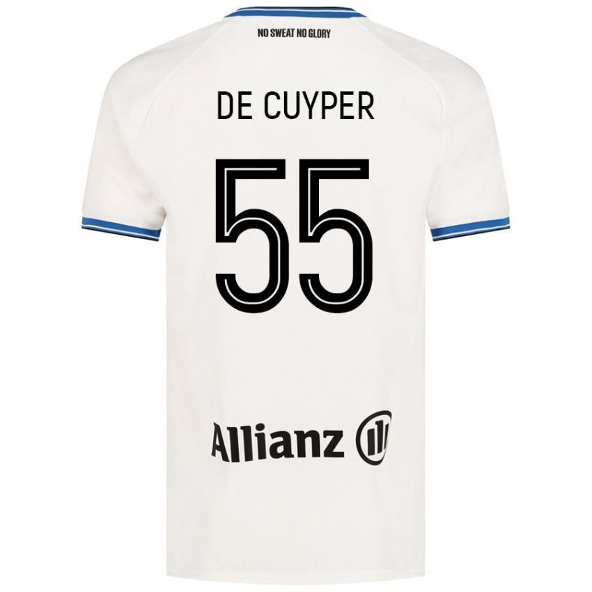 Niño Camiseta Maxim De Cuyper #55 Blanco 2ª Equipación 2024/25 La Camisa Argentina