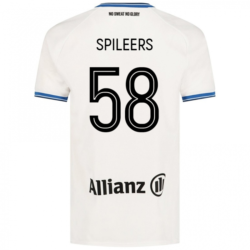 Niño Camiseta Jorne Spileers #58 Blanco 2ª Equipación 2024/25 La Camisa Argentina