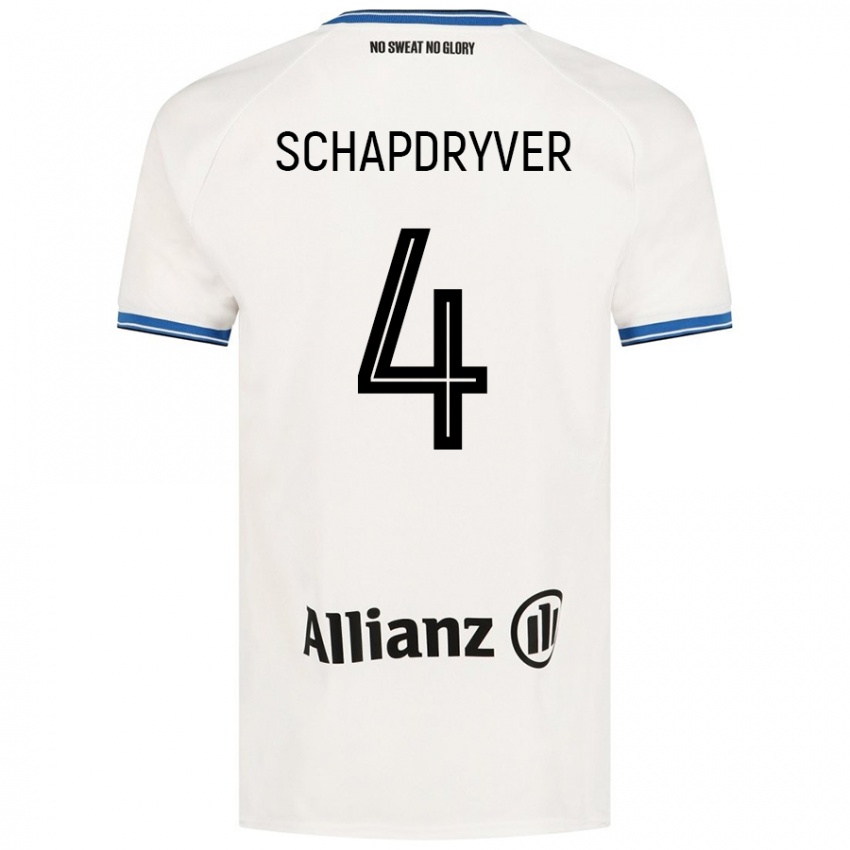 Niño Camiseta Emely Schapdryver #4 Blanco 2ª Equipación 2024/25 La Camisa Argentina