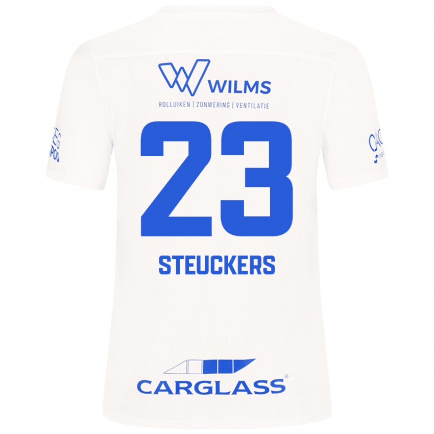 Niño Camiseta Jarne Steuckers #23 Blanco 2ª Equipación 2024/25 La Camisa Argentina