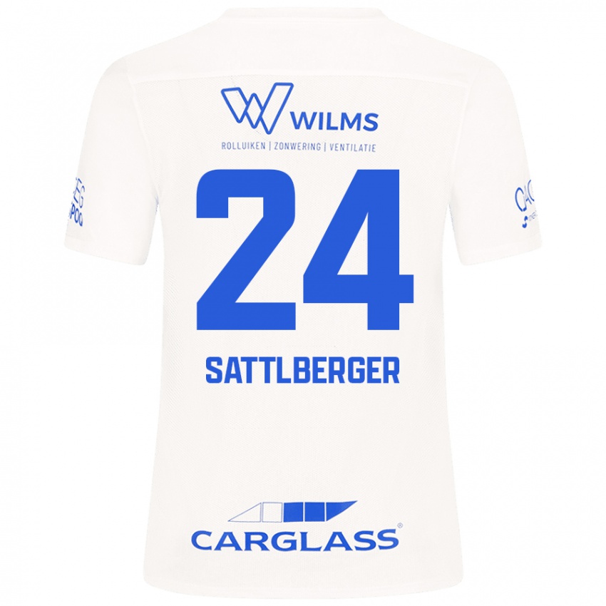 Niño Camiseta Nikolas Sattlberger #24 Blanco 2ª Equipación 2024/25 La Camisa Argentina