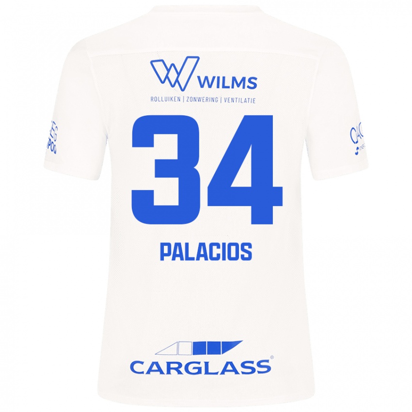 Niño Camiseta Adrián Palacios #34 Blanco 2ª Equipación 2024/25 La Camisa Argentina