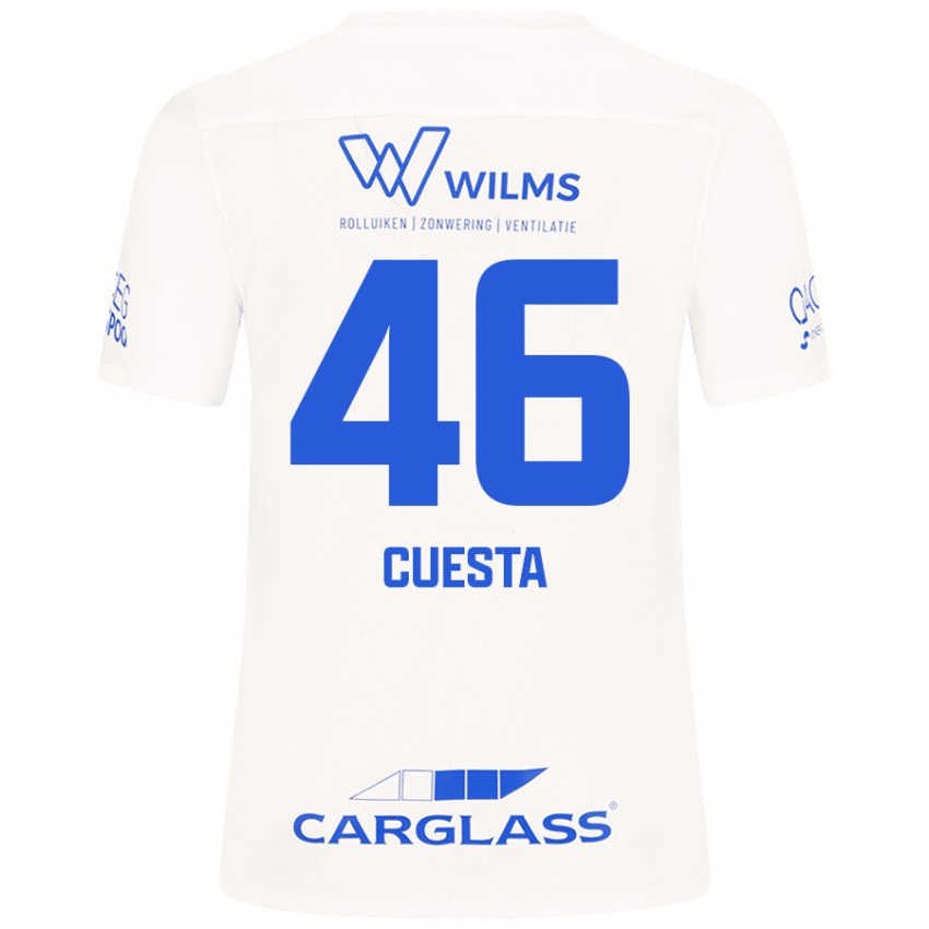 Niño Camiseta Carlos Cuesta #46 Blanco 2ª Equipación 2024/25 La Camisa Argentina