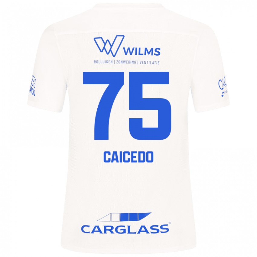 Niño Camiseta Alfred Caicedo #75 Blanco 2ª Equipación 2024/25 La Camisa Argentina