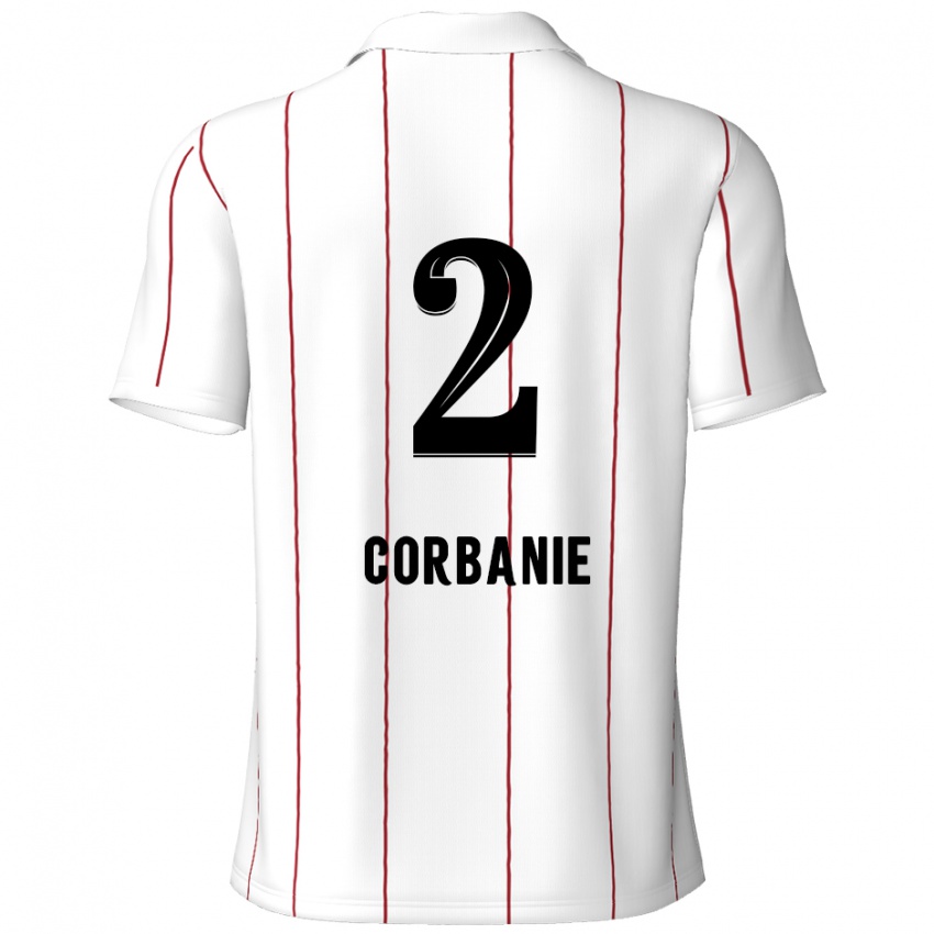 Niño Camiseta Kobe Corbanie #2 Blanco Negro 2ª Equipación 2024/25 La Camisa Argentina