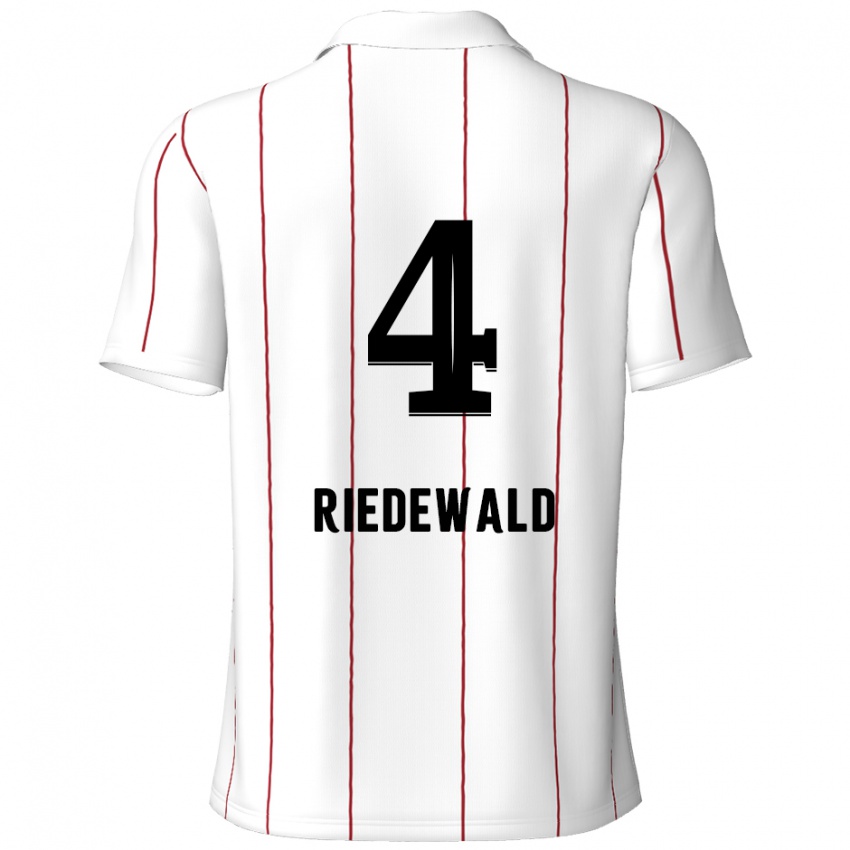 Niño Camiseta Jairo Riedewald #4 Blanco Negro 2ª Equipación 2024/25 La Camisa Argentina