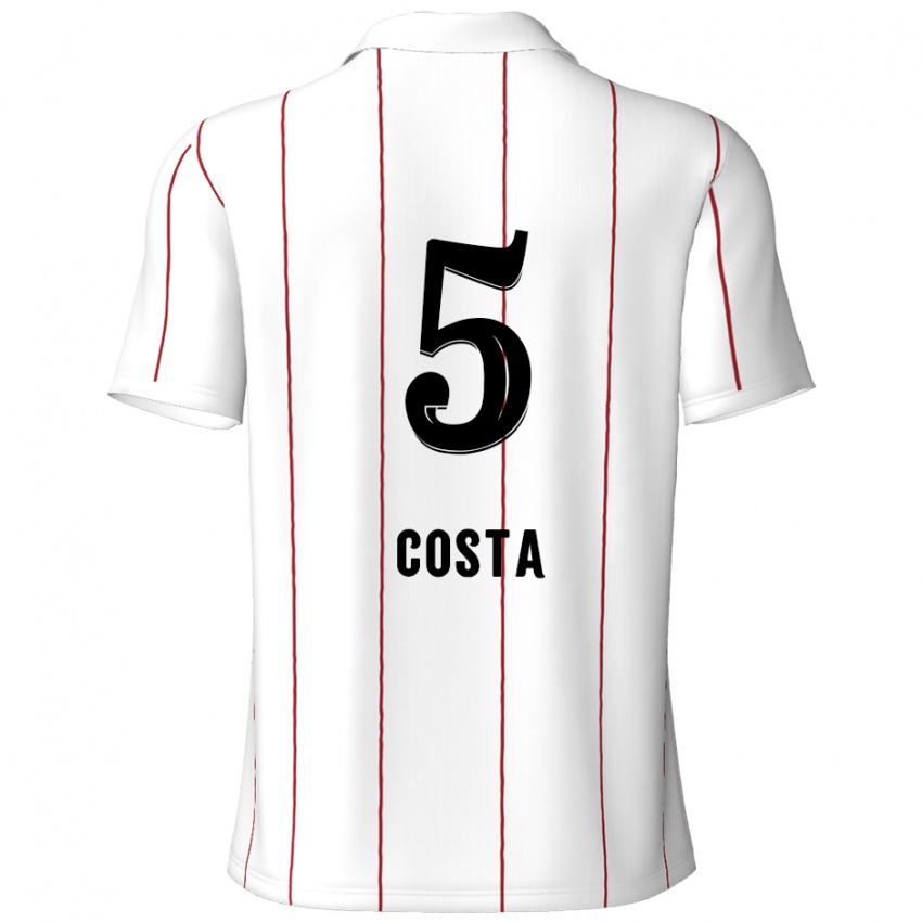 Niño Camiseta Ayrton Costa #5 Blanco Negro 2ª Equipación 2024/25 La Camisa Argentina