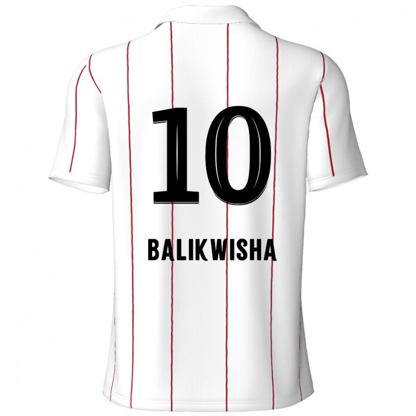 Niño Camiseta Michel-Ange Balikwisha #10 Blanco Negro 2ª Equipación 2024/25 La Camisa Argentina