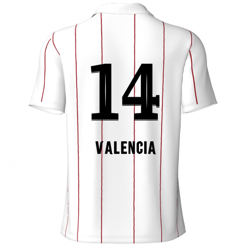 Niño Camiseta Anthony Valencia #14 Blanco Negro 2ª Equipación 2024/25 La Camisa Argentina