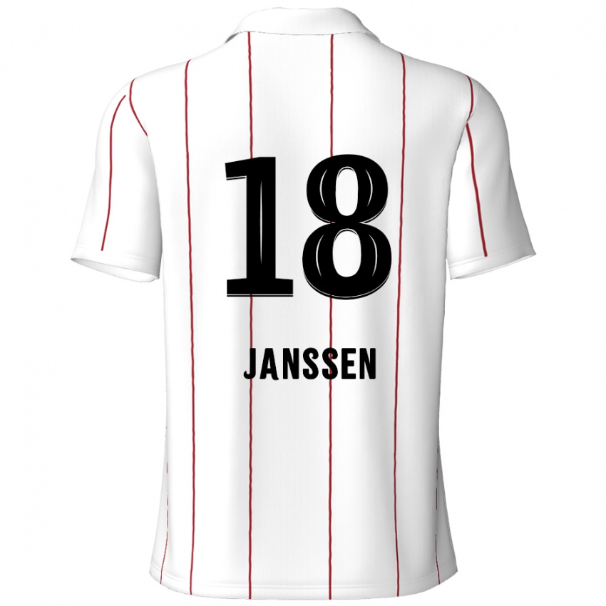 Niño Camiseta Vincent Janssen #18 Blanco Negro 2ª Equipación 2024/25 La Camisa Argentina