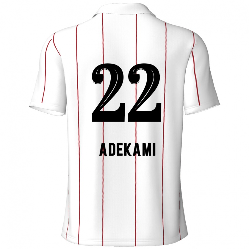 Niño Camiseta Farouck Adekami #22 Blanco Negro 2ª Equipación 2024/25 La Camisa Argentina