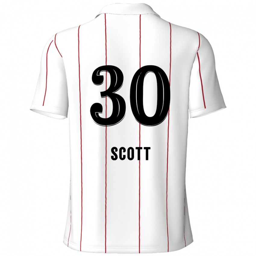 Niño Camiseta Christopher Scott #30 Blanco Negro 2ª Equipación 2024/25 La Camisa Argentina