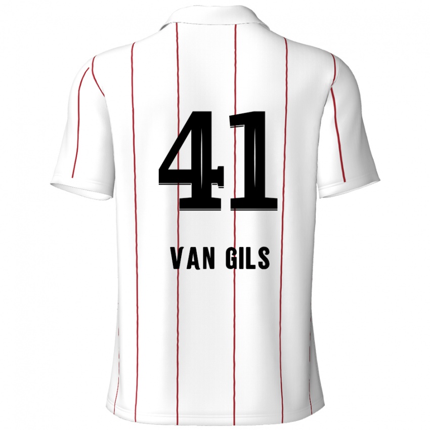 Niño Camiseta Mathis Van Gils #41 Blanco Negro 2ª Equipación 2024/25 La Camisa Argentina