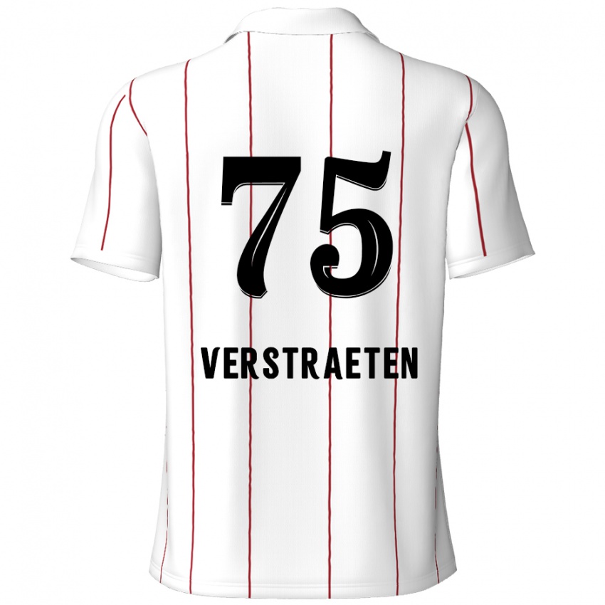 Niño Camiseta Andreas Verstraeten #75 Blanco Negro 2ª Equipación 2024/25 La Camisa Argentina