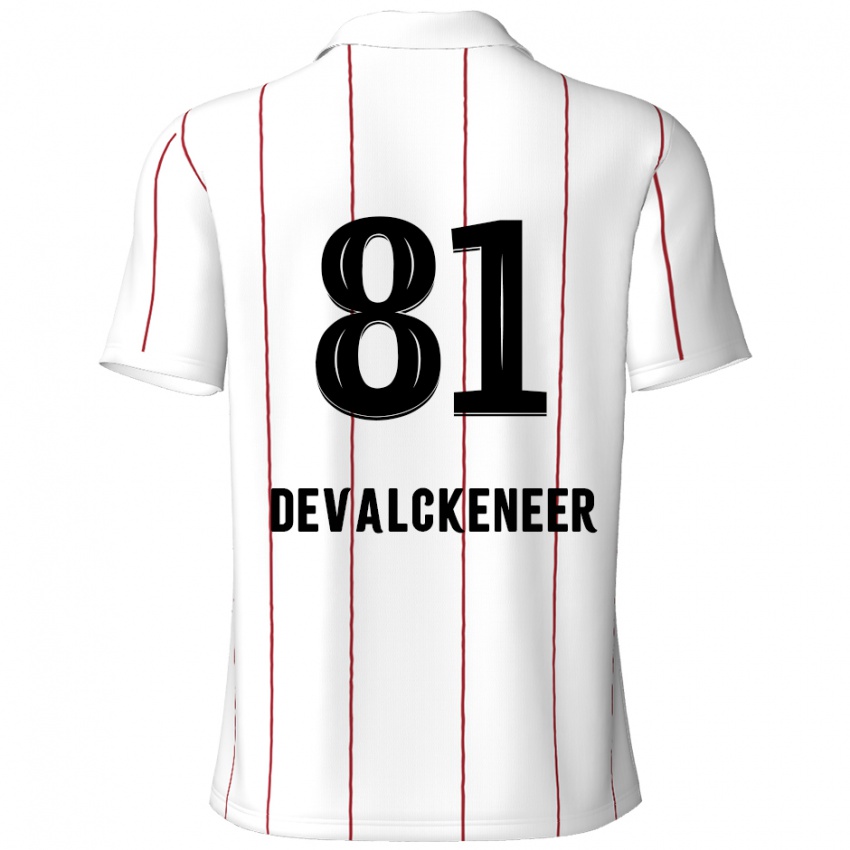 Niño Camiseta Niels Devalckeneer #81 Blanco Negro 2ª Equipación 2024/25 La Camisa Argentina