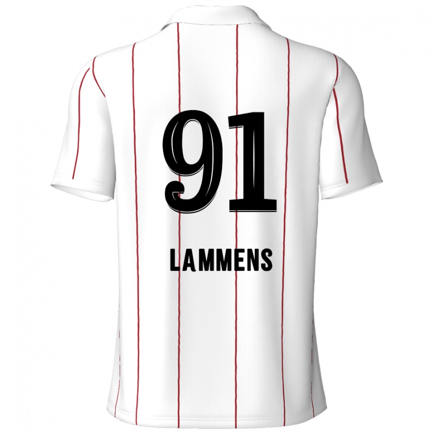 Niño Camiseta Senne Lammens #91 Blanco Negro 2ª Equipación 2024/25 La Camisa Argentina