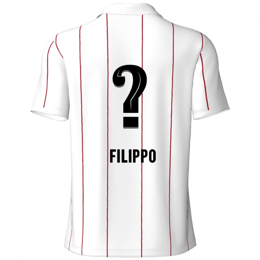 Niño Camiseta Niels Filippo #0 Blanco Negro 2ª Equipación 2024/25 La Camisa Argentina