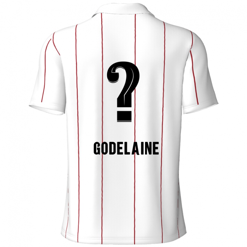 Niño Camiseta Jeff Godelaine #0 Blanco Negro 2ª Equipación 2024/25 La Camisa Argentina