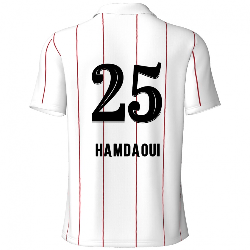 Niño Camiseta Youssef Hamdaoui #25 Blanco Negro 2ª Equipación 2024/25 La Camisa Argentina