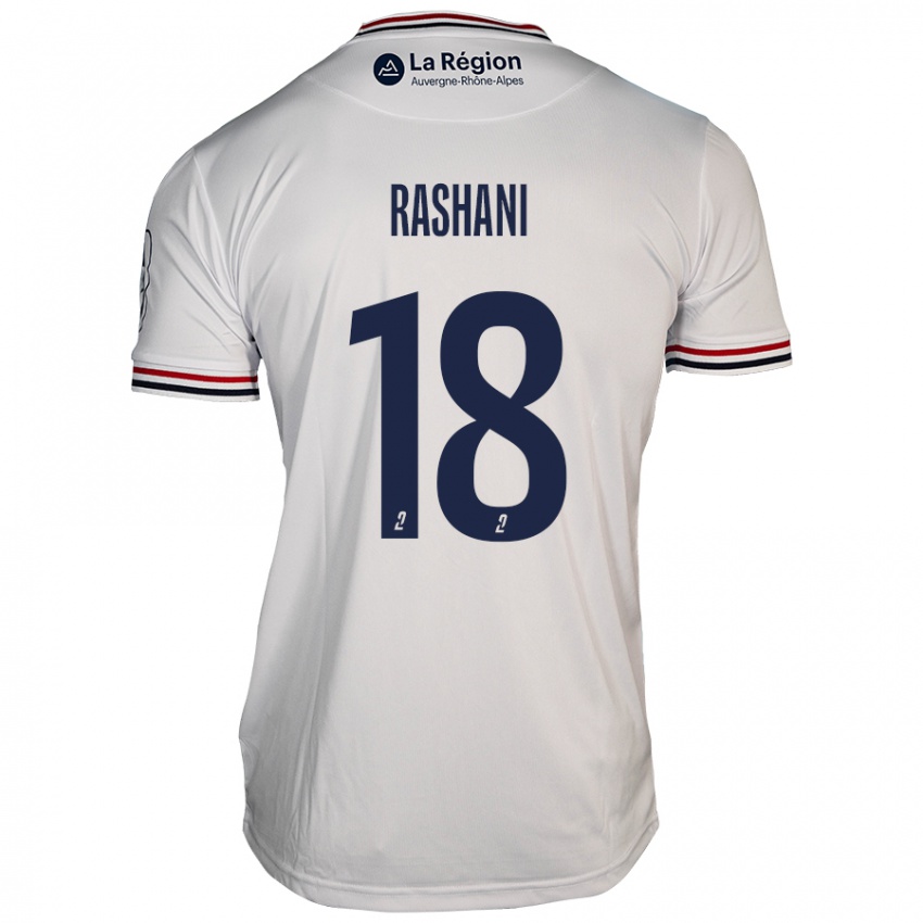 Niño Camiseta Elbasan Rashani #18 Blanco 2ª Equipación 2024/25 La Camisa Argentina