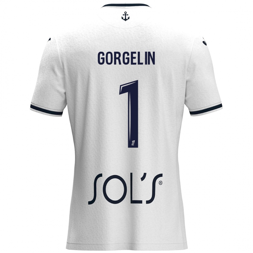 Niño Camiseta Mathieu Gorgelin #1 Blanco Azul Oscuro 2ª Equipación 2024/25 La Camisa Argentina