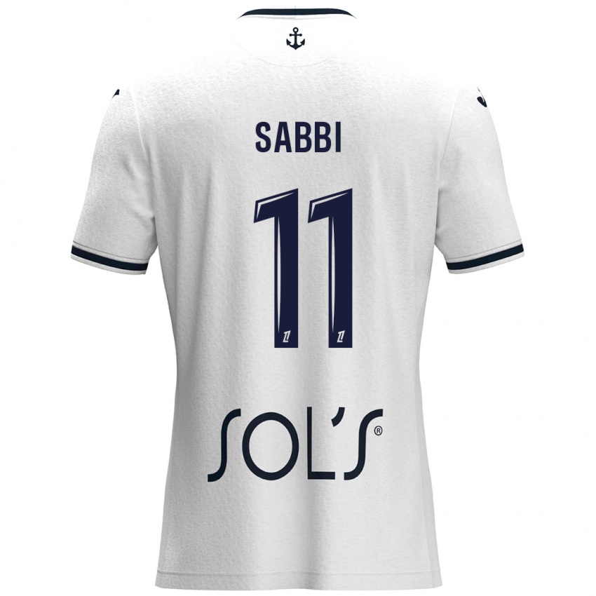 Niño Camiseta Emmanuel Sabbi #11 Blanco Azul Oscuro 2ª Equipación 2024/25 La Camisa Argentina