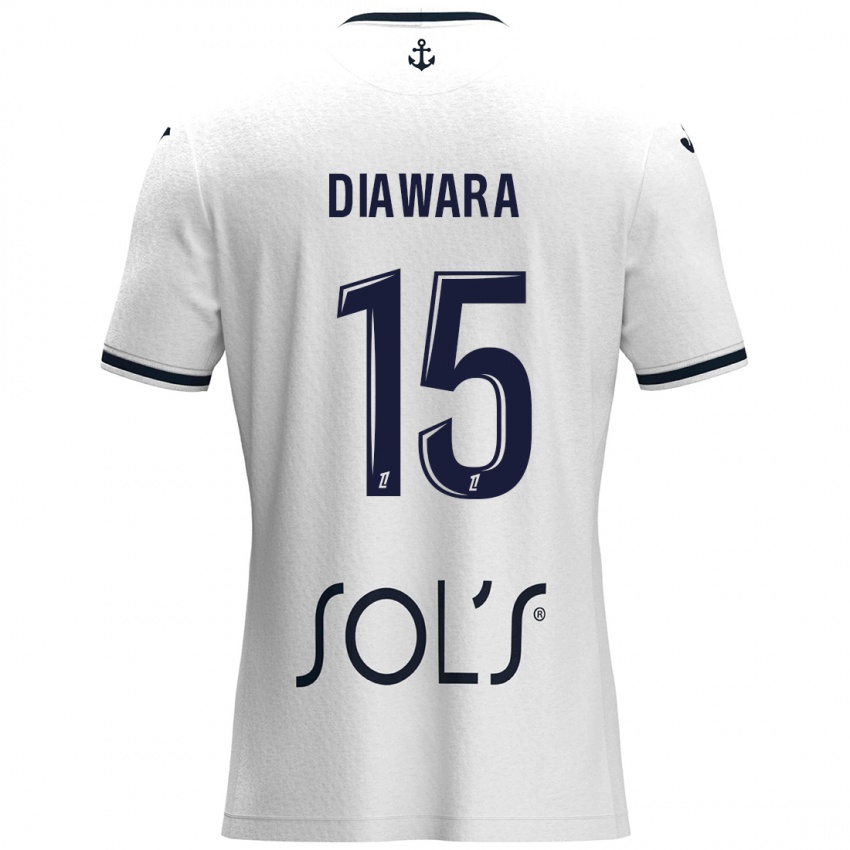 Niño Camiseta Kandet Diawara #15 Blanco Azul Oscuro 2ª Equipación 2024/25 La Camisa Argentina