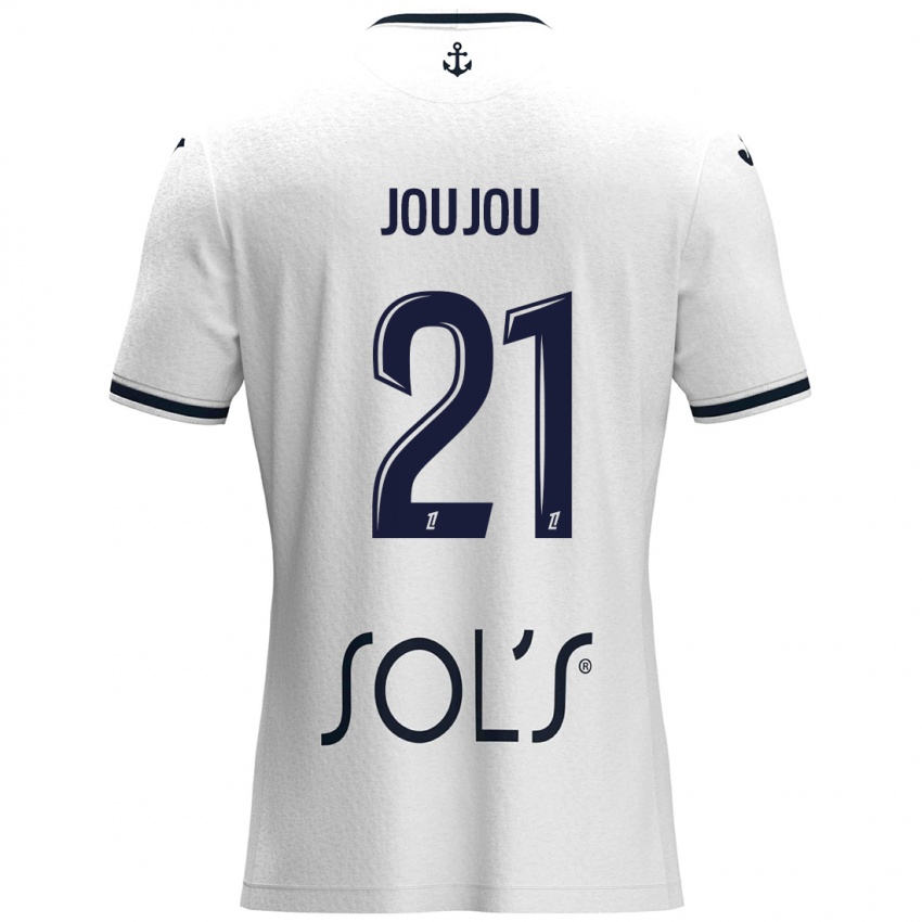 Niño Camiseta Antoine Joujou #21 Blanco Azul Oscuro 2ª Equipación 2024/25 La Camisa Argentina