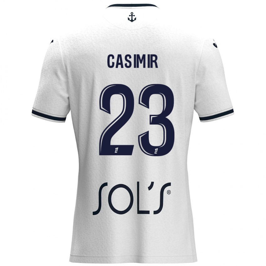 Niño Camiseta Josué Casimir #23 Blanco Azul Oscuro 2ª Equipación 2024/25 La Camisa Argentina