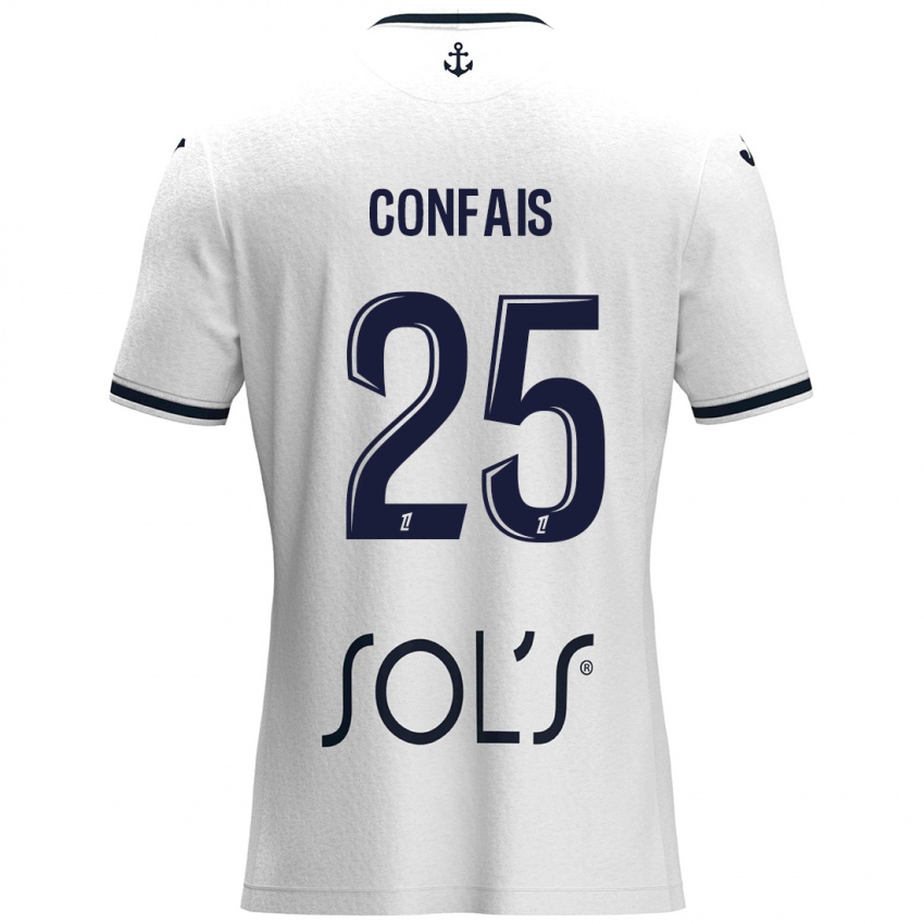 Niño Camiseta Aloïs Confais #25 Blanco Azul Oscuro 2ª Equipación 2024/25 La Camisa Argentina