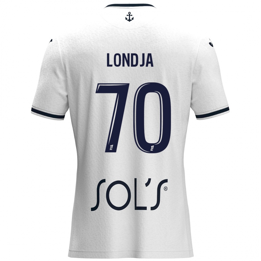 Niño Camiseta Ruben Londja #70 Blanco Azul Oscuro 2ª Equipación 2024/25 La Camisa Argentina