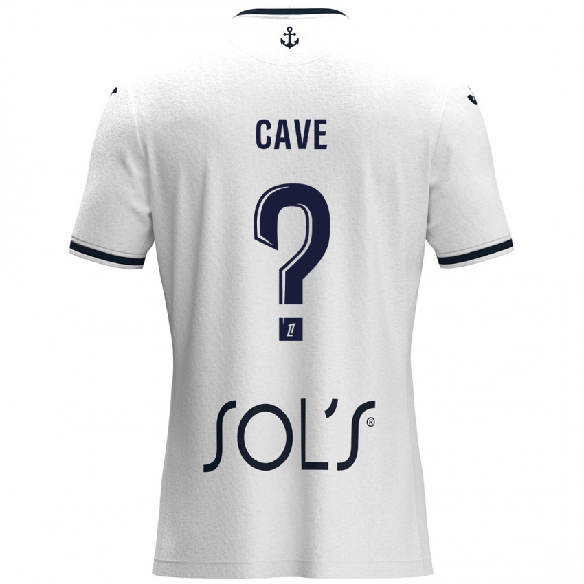 Niño Camiseta Steven Cave #0 Blanco Azul Oscuro 2ª Equipación 2024/25 La Camisa Argentina