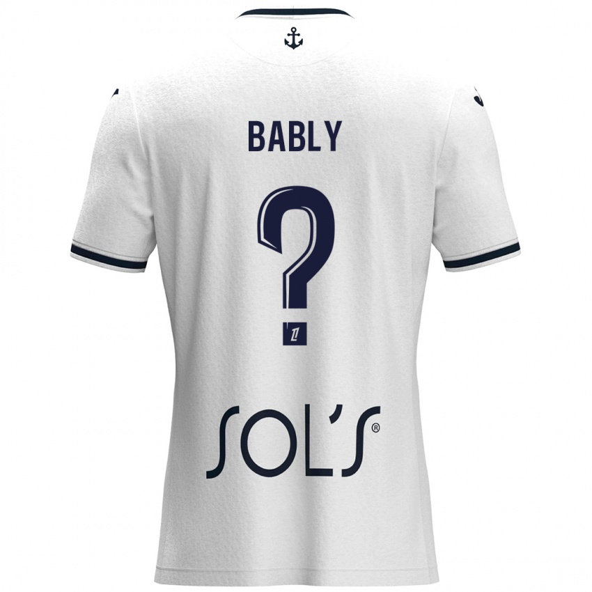 Niño Camiseta Emmanuel Bably #0 Blanco Azul Oscuro 2ª Equipación 2024/25 La Camisa Argentina