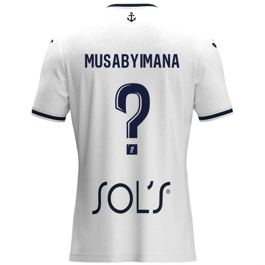 Niño Camiseta Thierry Musabyimana #0 Blanco Azul Oscuro 2ª Equipación 2024/25 La Camisa Argentina