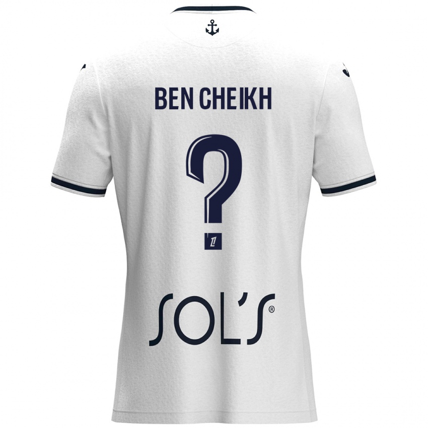 Niño Camiseta Ayman Ben Cheikh #0 Blanco Azul Oscuro 2ª Equipación 2024/25 La Camisa Argentina